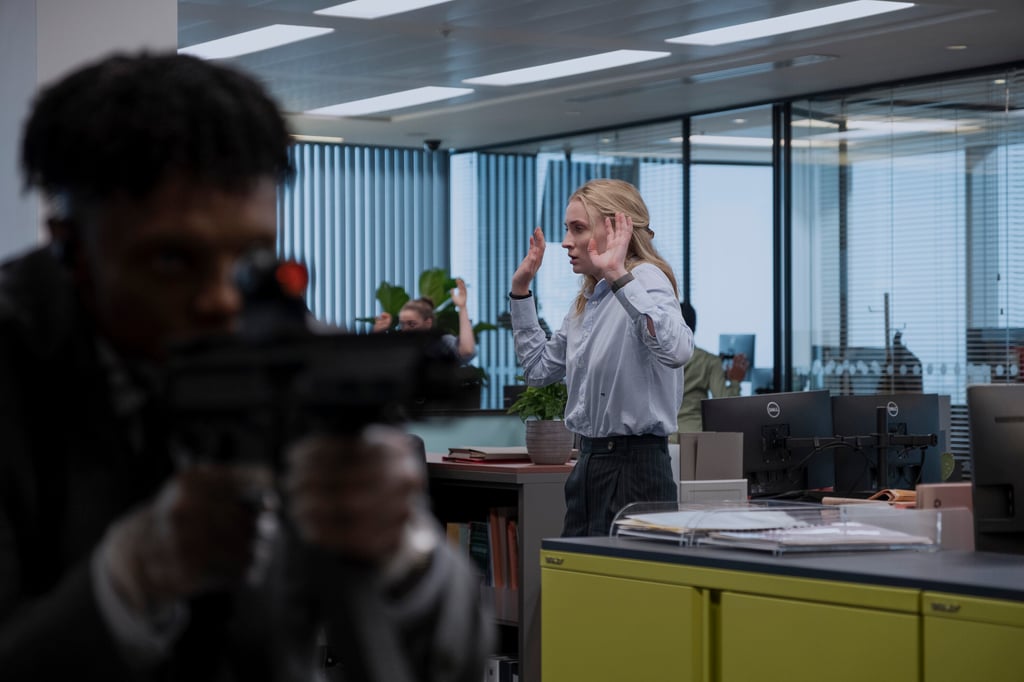 Yorkshire (Charles Mnene) and Zara (Sophie Turner) in STEAL. Ludovic Robert/Prime © Amazon Content Services LLC