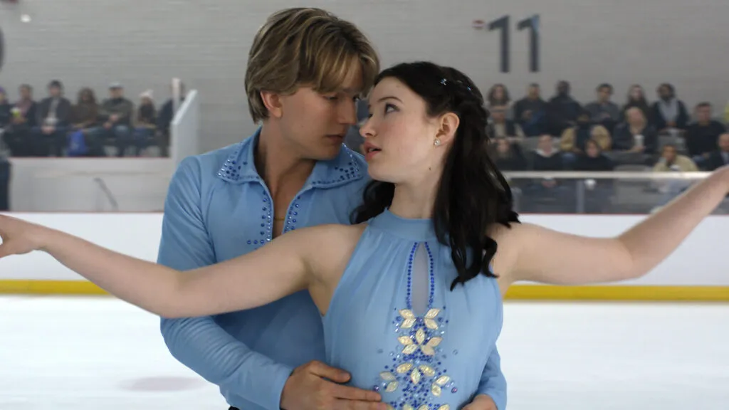 Finding Her Edge: Season 1. (L-R) Cale Ambrozic as Brayden Elliot and Madelyn Keys as Adriana Russo in Finding Her Edge: Season 1. Cr. NETFLIX © 2026