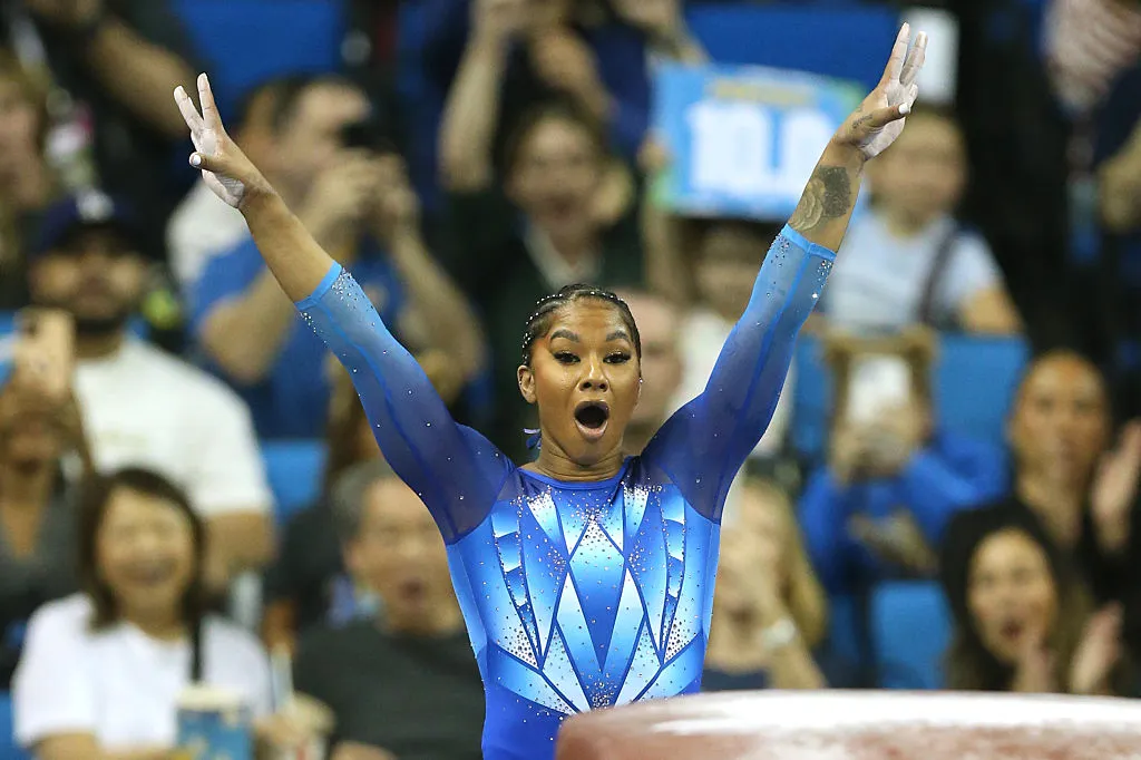 Jordan Chiles Achieves Third Perfect 10 Score As She Nears  Rare 'Gym Slam' Achievement For College Gymnastics